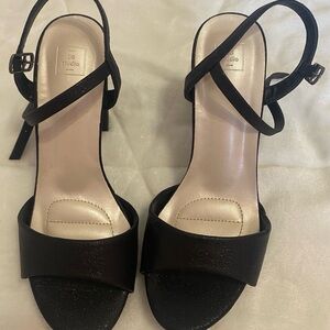 David's Bridal Kelli Black Block Strappy Heels